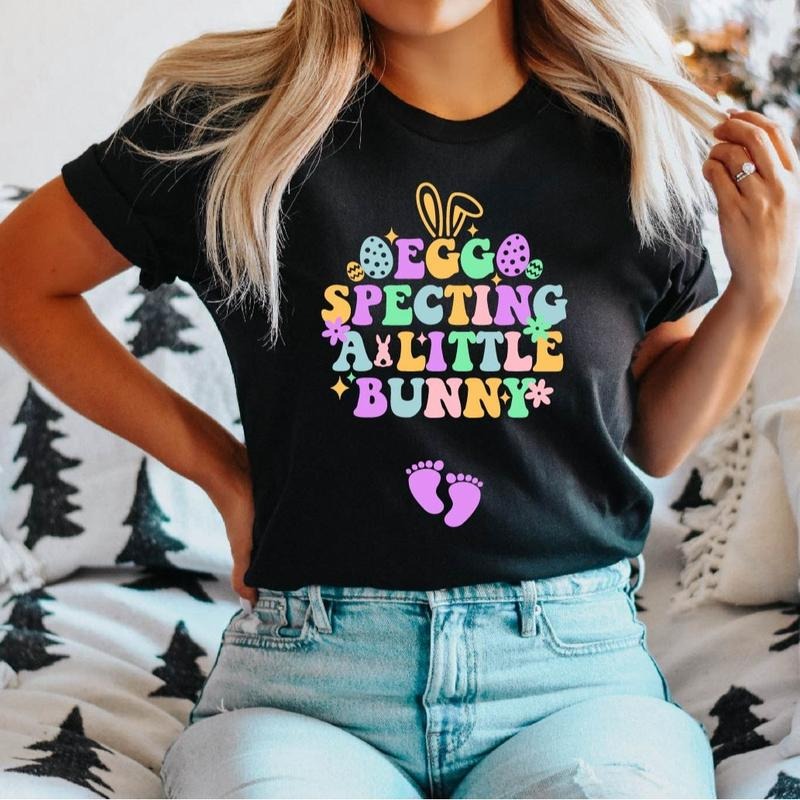 Easter Pregnancy Shirt, Baby Announcement Shirt, Mom To Be Gift Tee For Easter, Spring Baby Shower Shirt, Pregnant Wife...