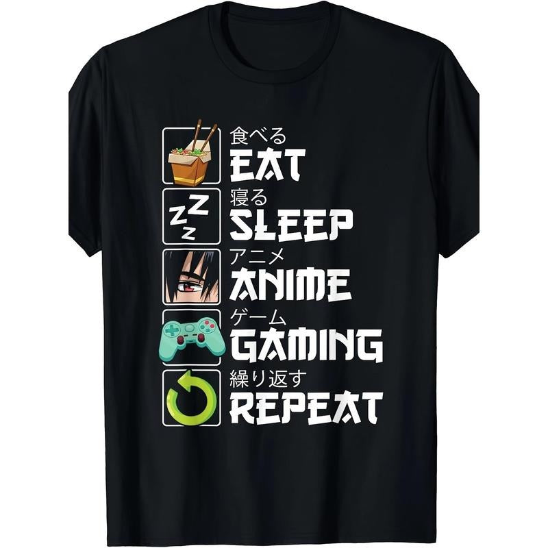 Eat and Sleep Anime Game Repeat Kawaii Otaku Anime Manga T-shirt Made in USA Hoodie, Sweatshirt | HypeCrazeTee.com