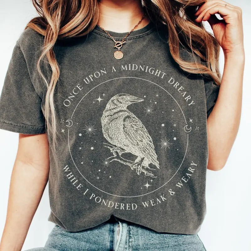 Edgar Allan Poe Shirt Poet Shirt Raven Shirt Poe Shirt Dark Academia Shirt Literature Shirt Literary Shirt Edgar Allen...