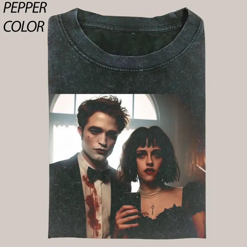 Edward Selfie with Bella Vintage Graphic Tee, Funny Twilight Movie T-shirt, Unisex T-Shirt Gift For Her Him, Trendy Shirt...
