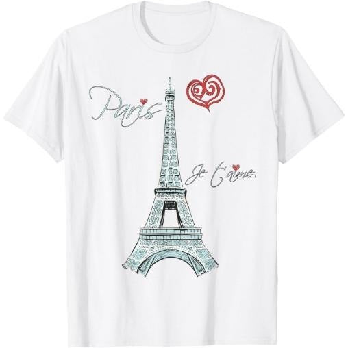 Eiffel Tower I Love Paris Souvenir France Parisian French T-Shirt Made in USA Hoodie, Sweatshirt | HypeCrazeTee.com