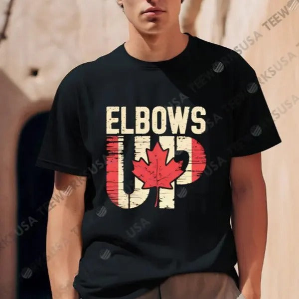 Elbows Up Gloves Off Hockey Shirt, Elbows Up Canada Sweater, Strong and Free, Not 51st State Shirt,  Support Canadian...