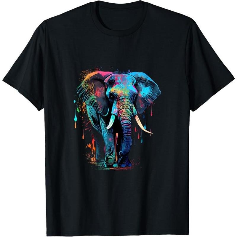 Elephant Face Colorful Pop Art Design Elephant Lovers T-Shirt Made in USA Hoodie, Sweatshirt | HypeCrazeTee.com