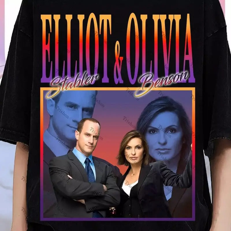 Elliot Stabler Olivia Benson Retro Vintage T Shirt Hoodie, Sweatshirt | HypeCrazeTee.com