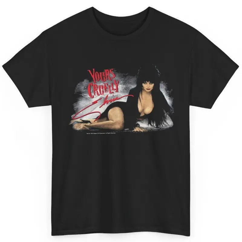 Elvira Mistress Shirt Your Cruelly basic style Medium Tshirt Cotton Streetwear Hoodie, Sweatshirt | HypeCrazeTee.com