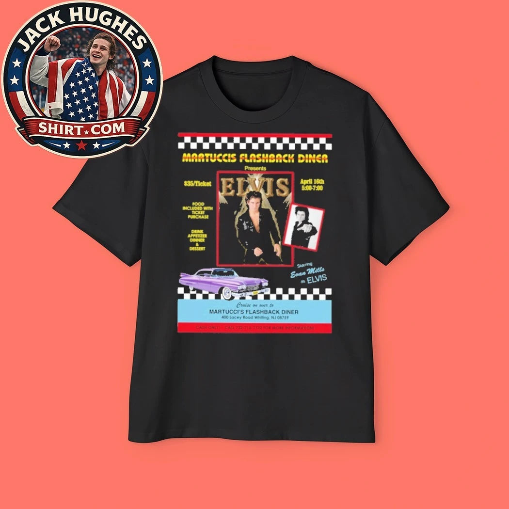 Elvis no BG Martucci Flashback Diner T-Shirt