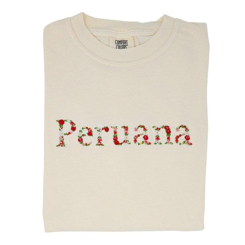 Embroidered "Peruana" T-Shirt - A Blend of Comfort and Cultural Pride Hoodie, Sweatshirt | HypeCrazeTee.com