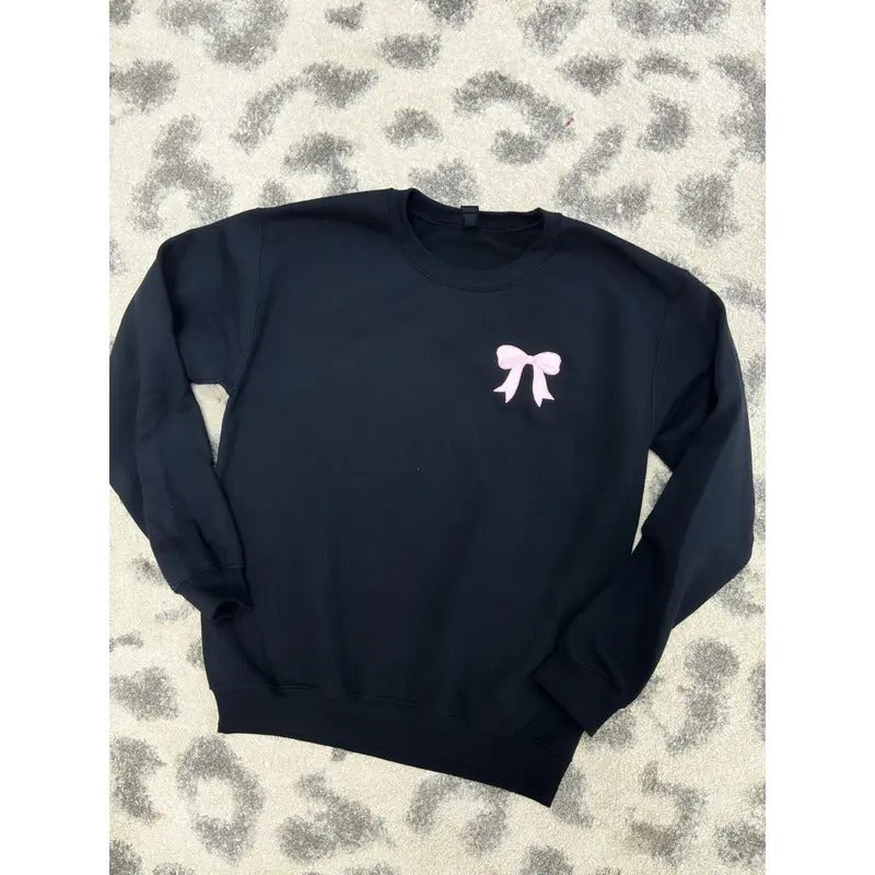 Embroidered Bow Sweatshirt T-Shirts, Hoodie | HypeCrazeTee.com