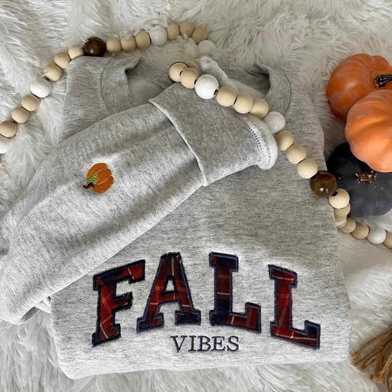 Embroidered Fall Applique Sweatshirt T-Shirts, Hoodie | HypeCrazeTee.com