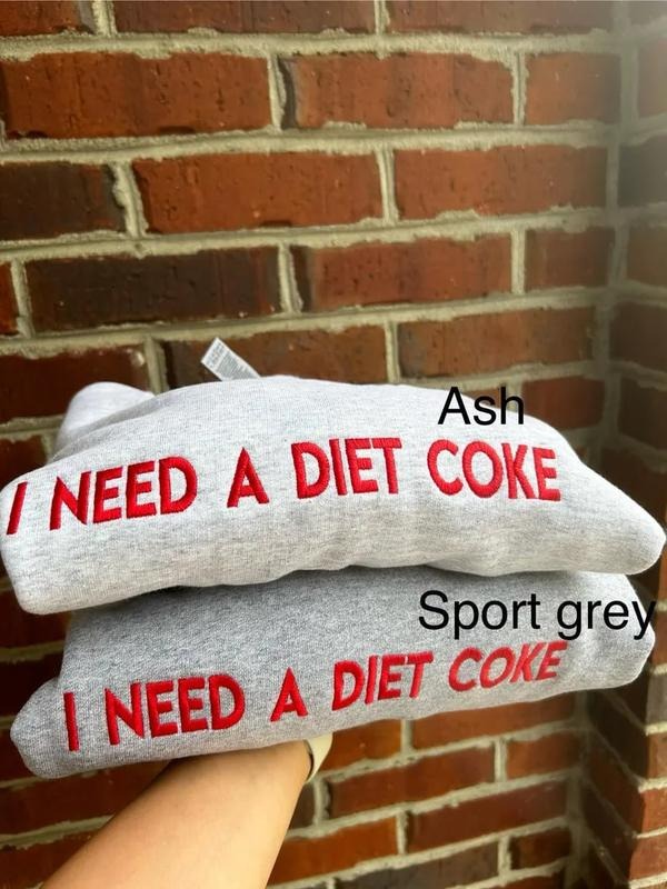 Embroidered I Diet Coke Sweatshirt T Shirt,   Retro Coke Sweatshirt, Soda Lover Shirt, Soft Drink Hoodie | HypeCrazeTee.com