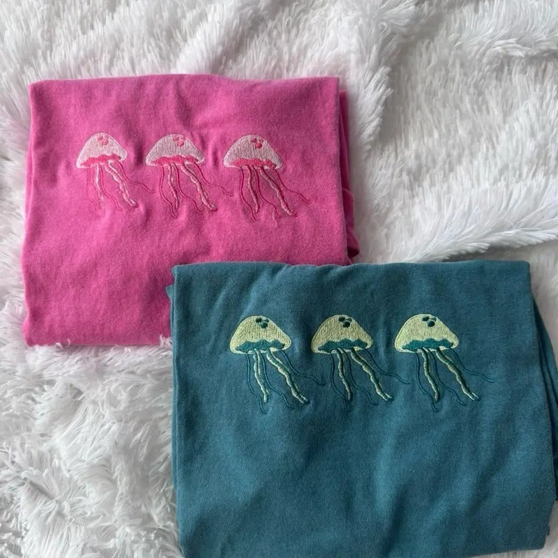 Embroidered Jellyfish Shirt Embroidered T-Shirts, Hoodie, Sweatshirt