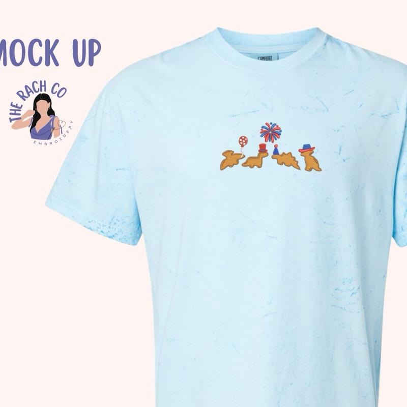 Embroidered Patriotic Dino Nuggets, Fourth of July Dino Nugget Tshirt Hoodie, Sweatshirt | HypeCrazeTee.com