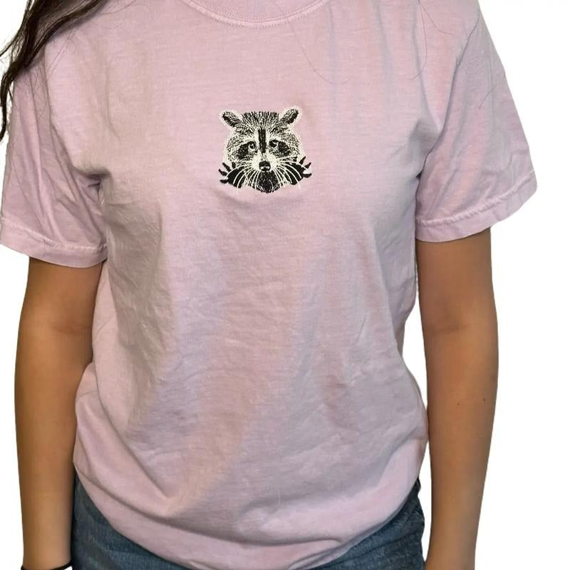 Embroidered Racoon Design Comfort colors Tee shirt Cute Hoodie, Sweatshirt | HypeCrazeTee.com