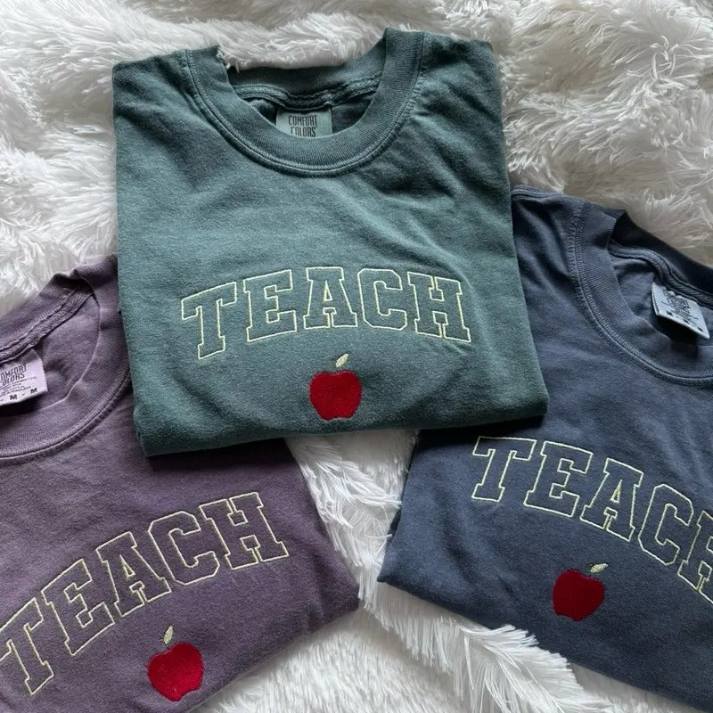 Embroidered TEACH T-Shirt Hoodie, Sweatshirt | HypeCrazeTee.com