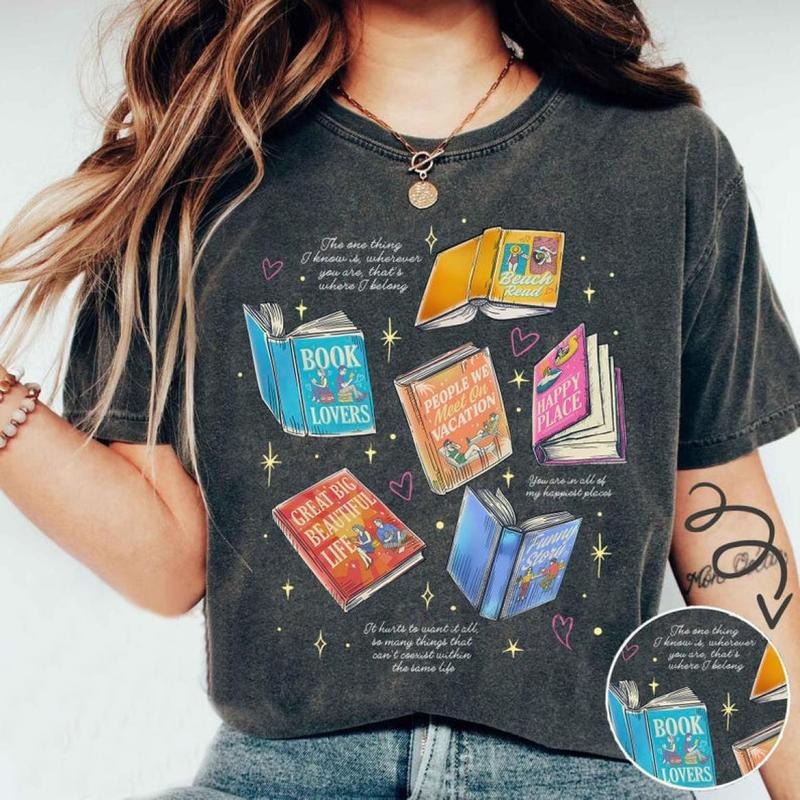 Emily Henry Books Collection Shirt, Great Big Beautiful Life T-Shirt, Romance Reader Shirt, Happy Place Beach Read Merch,...