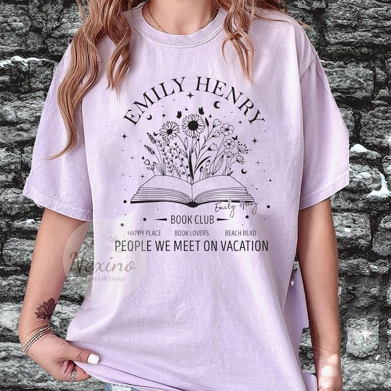 Emily Henry Inspired Bookish Book Lovers People We Meet Vacation Beach Read Happy Place Book Club T-Shirts, Hoodie, Sweatshirt