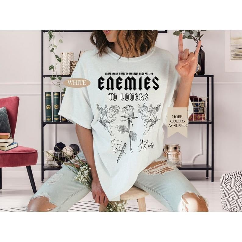 Enemies To Lovers Shirt, Dark Romance Morally Grey TShirt, Spicy Romance Merch, Book Trope Readers Gift, Bookish Era Smut...