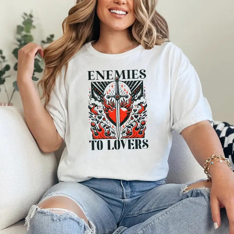 Enemies to Lovers Book Club T-Shirt, Bookish Sweatshirt, Reading Shirt, Book Lover Gift, Romance Reader, Dark Romance...