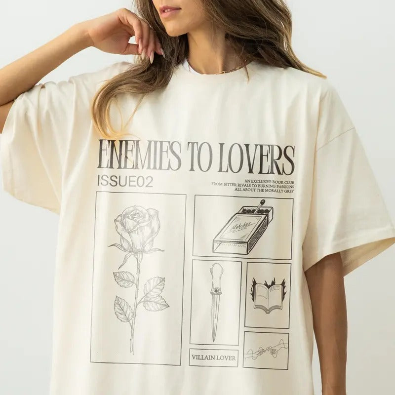 Enemies to Lovers Shirt Morally Grey Shirt Romantasy Shirt Retro Reader Shirt Hot Girls Read Spicy Booktok Merch In My...