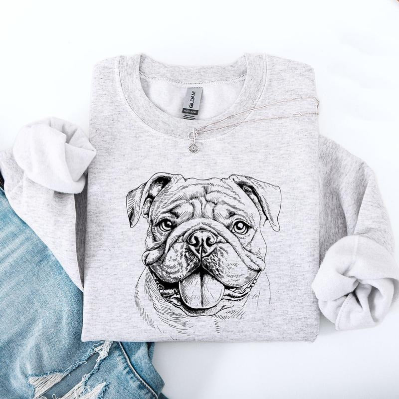English Bulldog, Pet, Dog Breed Sweatshirt, Crew Neck, Women's, Crewneck T-Shirts, Hoodie | HypeCrazeTee.com