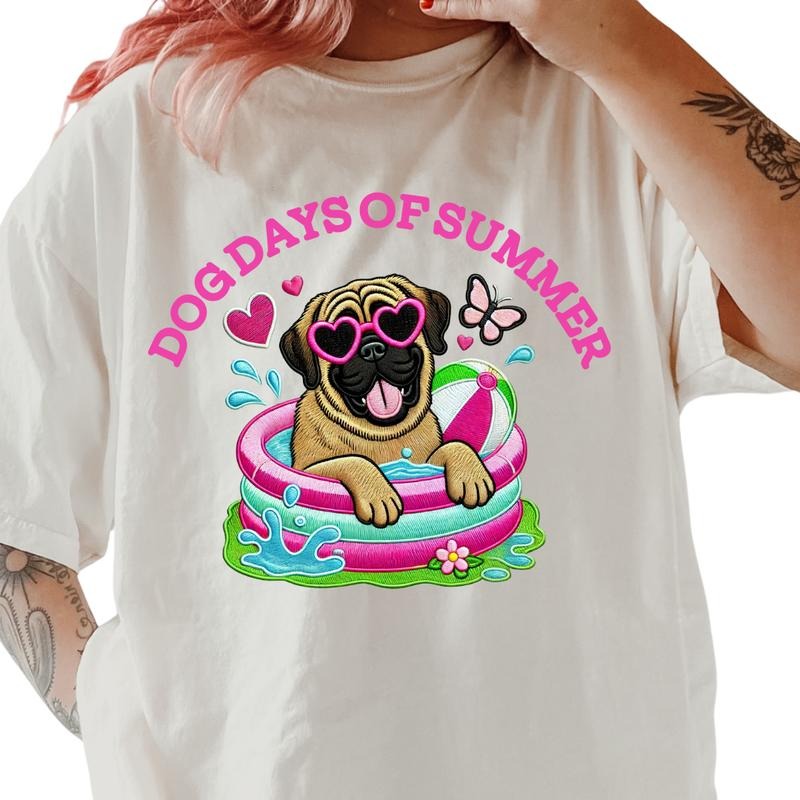 English Mastiff Dog Days Summer Shirt ~ Relaxed Fit Printed USA Womenswear Casual Comfort Cotton Top Athletic Boho Chic T-Shirts, Hoodie, Sweatshirt