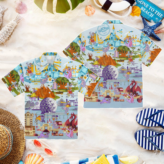 Epcot Figment Hawaiian Shirt