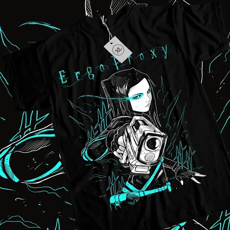 Ergo Proxy T-Shirt S-4XL Re-l Mayer Anime Manga Girl Kawaii Funny Gift Shirt Tshirt S-4XL Hoodie, Sweatshirt