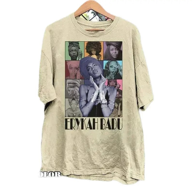 Erykah Badu Shirt , Erykah Badu Graphic tour  T-shirt S-5XL Cotton Menswear Cotton Menswear Cotton Menswear Hoodie,...