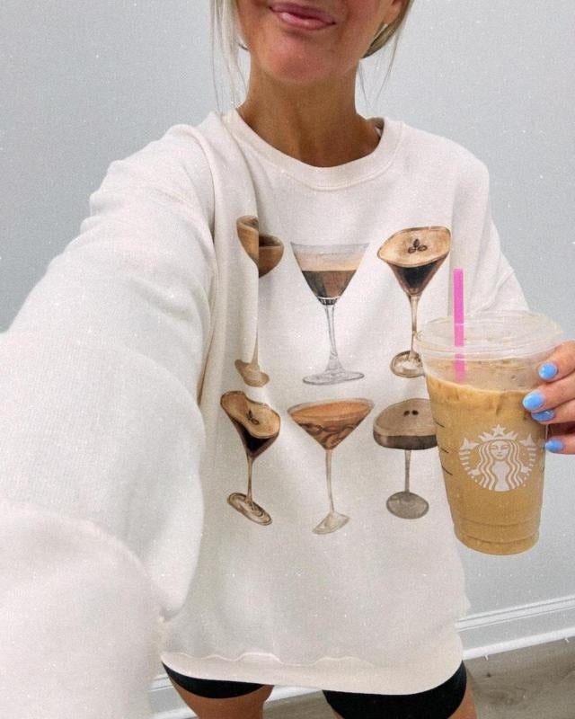 Espresso Martini' Crewneck Sweatshirt Comfort Cocktail Womenswear T-Shirts, Hoodie | HypeCrazeTee.com