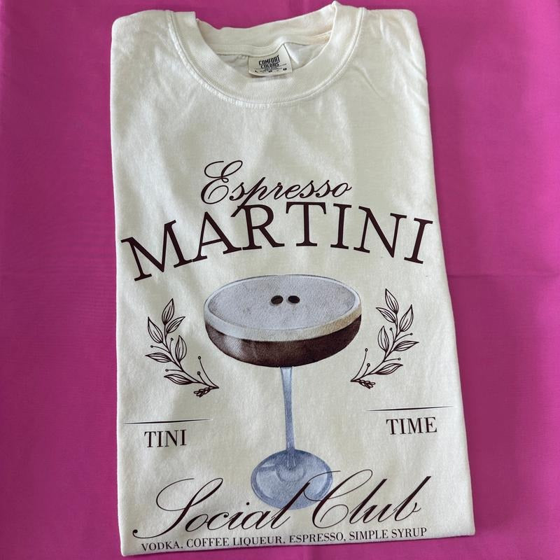 Espresso Martini Club Comfort Colors T-Shirt Hoodie, Sweatshirt | HypeCrazeTee.com