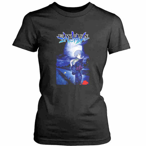 Evangelion Anime Blue Womens T-Shirt Tee