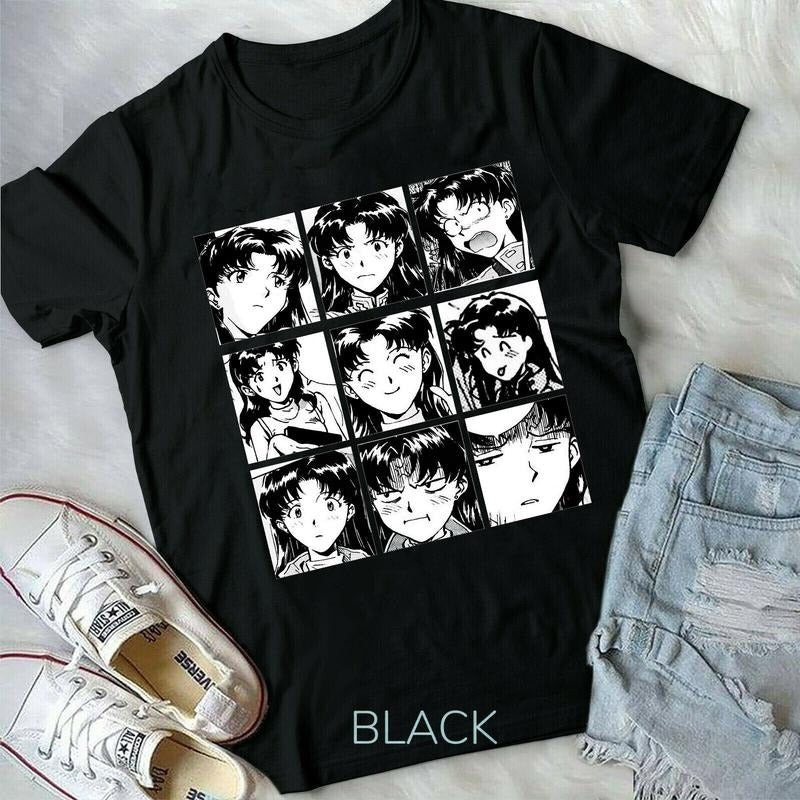 Evangelion,Misato Katsuragi,Neon Genesis Evangelion,Vaporwave,new Unisex T-Shirt S-4XL Hoodie, Sweatshirt | HypeCrazeTee.com
