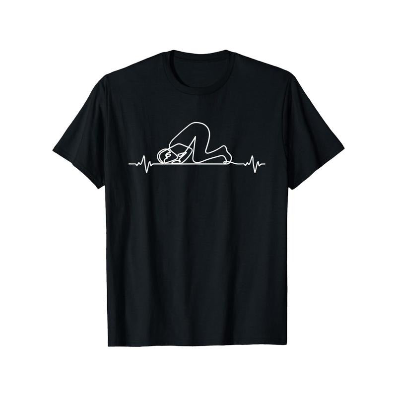 Muslim Heartbeat, Happy Ramadan, Holiday/Everyday Gift for Family and Friends - Short Sleeve Shirt, Everyday Wear, Black,...