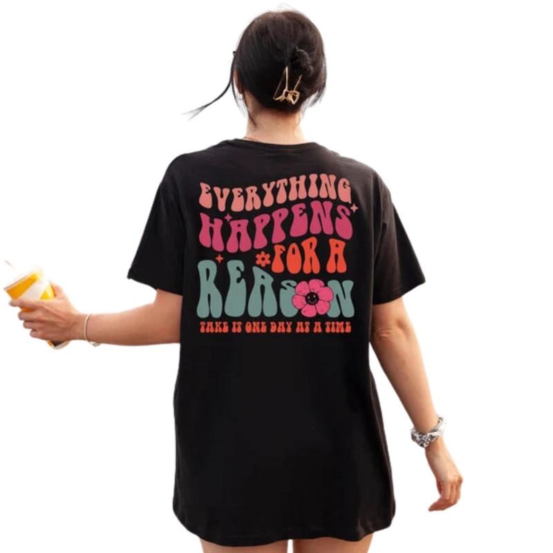 Everything Happens For A Reason sweatshirt, Teens Shirts, Preppy Women Sweatshirt, Hoodie Words On Back, Positive Vibes...