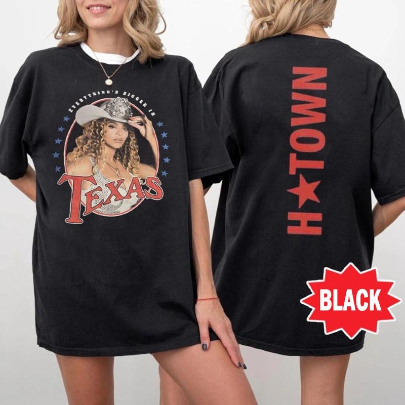 Everything's Bigger In Texas H-Town Shirt Cowboy Music Retro Y2k Casual Streetwear Styles Summer Trendy Gifts Hoodie,...