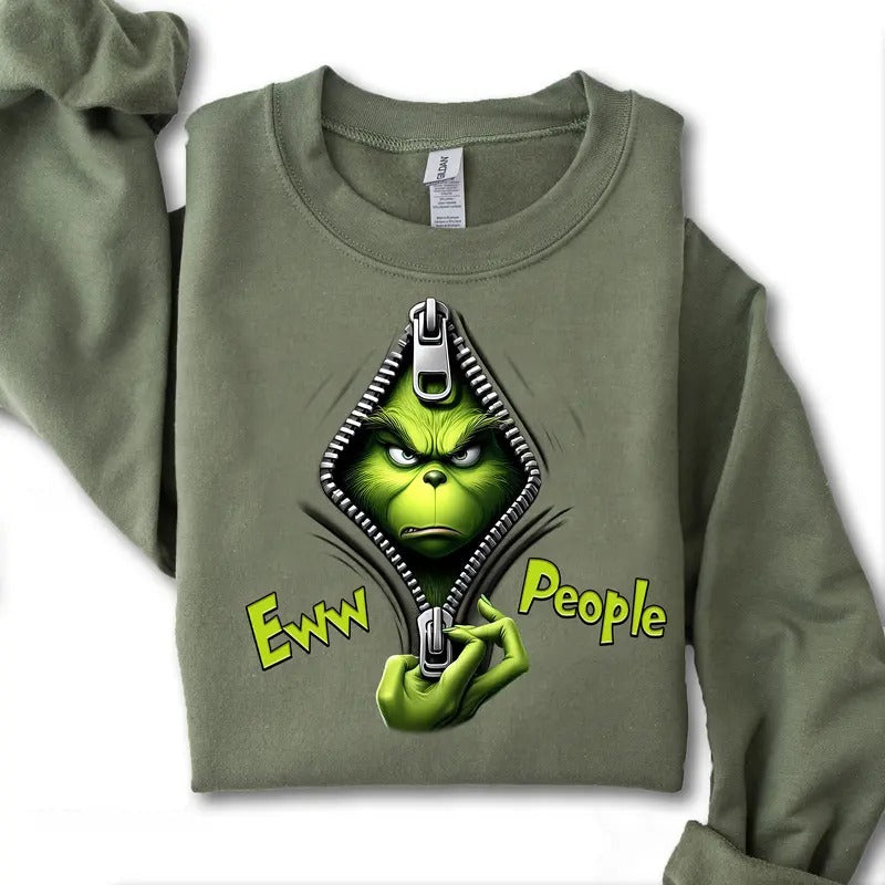 Ew People Christmas Movie The Grin Sweatshirt, Trendy Grin Christmas Season Unisex Classic T-Shirts in All Sizes All...
