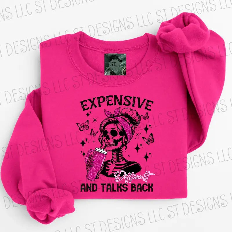 Expensive & Difficult Talks Back Womanswear Plus Sized Options Cute Shirts T-Shirts, Hoodie, Sweatshirt