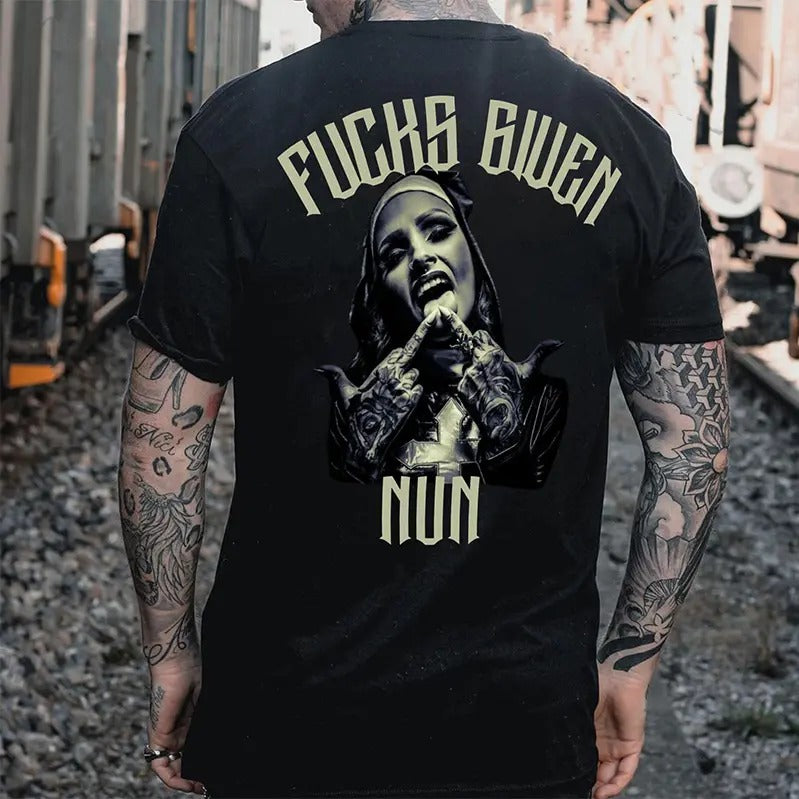 F@CKS GIVEN NUN Defiant Nun Print Men's T-Shirt Hoodie, Sweatshirt | HypeCrazeTee.com