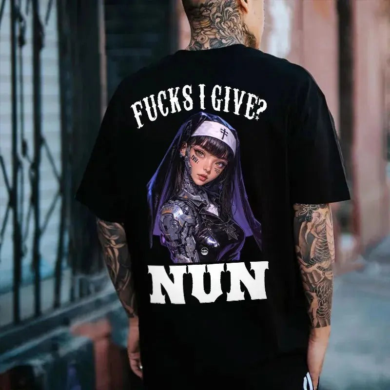 F@CKS I GIVE NUN Cyber Nun Print Men's T-Shirt Hoodie, Sweatshirt | HypeCrazeTee.com