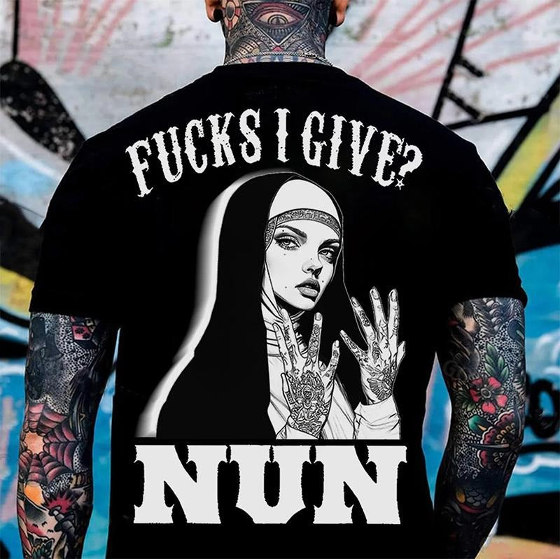F@CKS I GIVE NUN Tattooed Nun Print Men's T-Shirt Hoodie, Sweatshirt | HypeCrazeTee.com