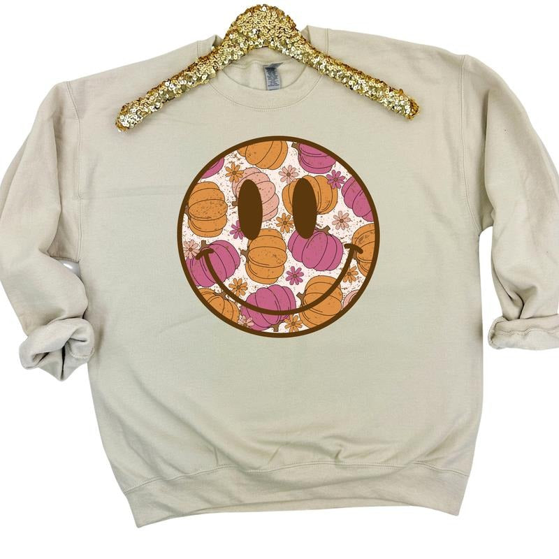 FALL Pumpkin Happy Face Sweatshirt 'NLB' T-Shirts, Hoodie | HypeCrazeTee.com