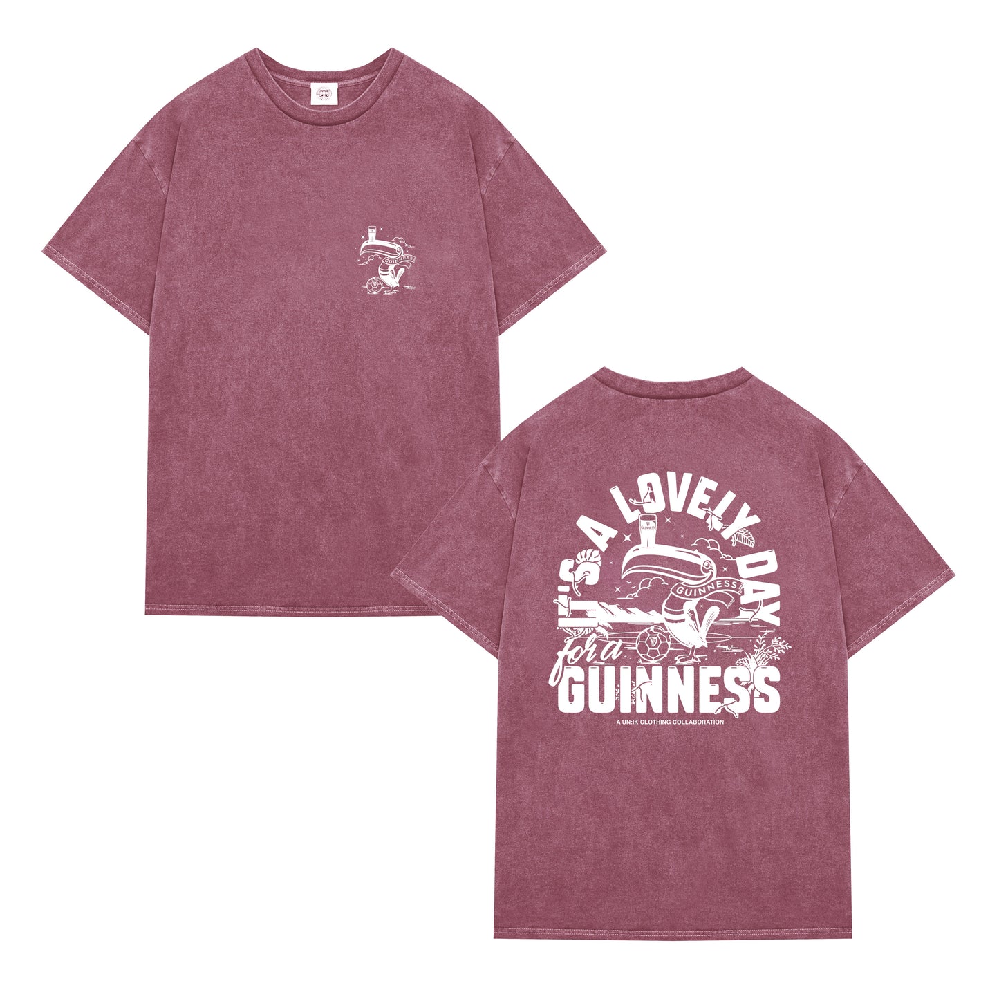 Guinness x UN:IK 'Football Toucan' Vintage Washed Tee - Red