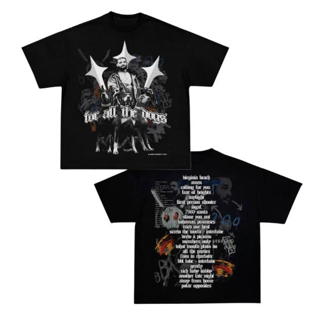 FOR ALL THE DOGS V4 TEE, Double Sided Prints Vintage T-Shirt, Graphic Tee Shirt, Unisex T-Shirt, Gift For Him, Crewneck...