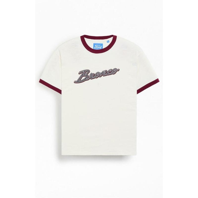 FORD Men's Cream Ringer T-Shirt - Multicolor Hoodie, Sweatshirt | HypeCrazeTee.com