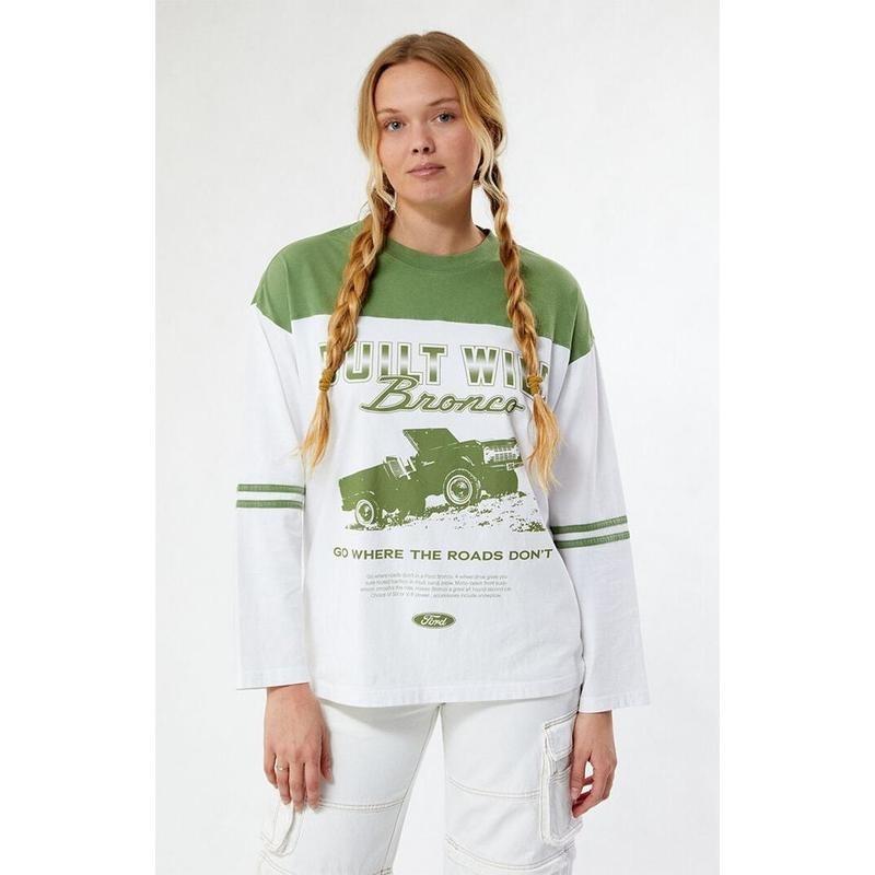 FORD Women's Bronco Long Sleeve Oversized T-Shirt Hoodie, Sweatshirt | HypeCrazeTee.com