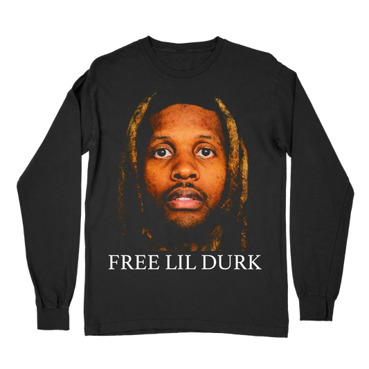Free Lil Durk Mug Shot Long Sleeve T-Shirt – Rare Drill Hip Hop Streetwear Shirt, Vintage Rap Tee