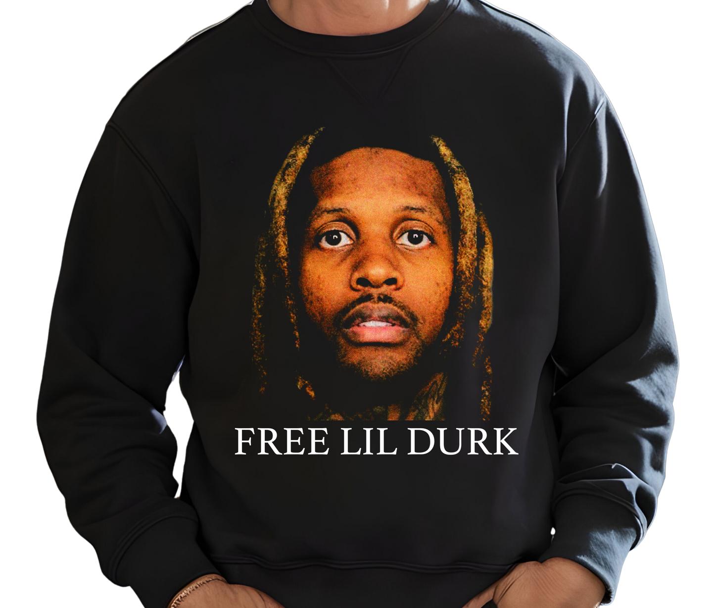 Free Lil Durk Mug Shot Sweatshirt – Rare Drill Hip Hop Streetwear Sweater, Vintage Rap Apparel