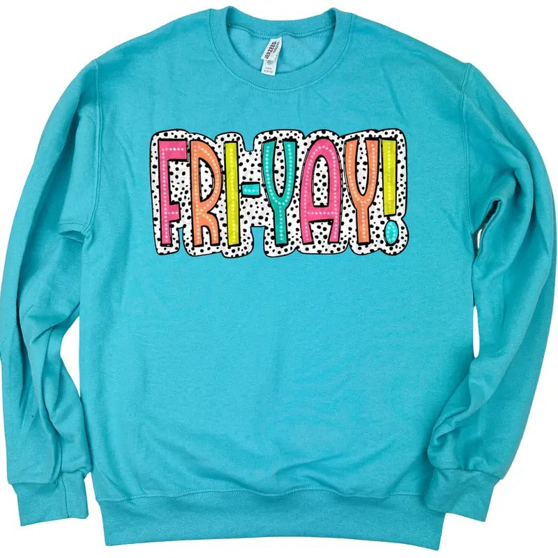FRI-YAY Neon Spotted Sweatshirt T-Shirts, Hoodie | HypeCrazeTee.com