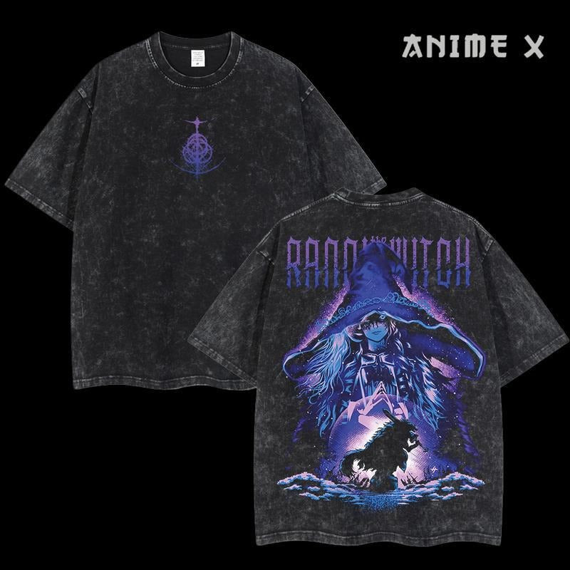 [FS] Retro Limited Vintage Elden Ring Collection Ver.4 - Elden Ring Anime Double Printed  Washed Tee Unisex Oversize...