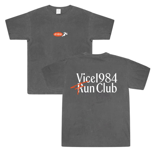Vice 84 'Fun Club' Vintage Washed Tee - Washed Black